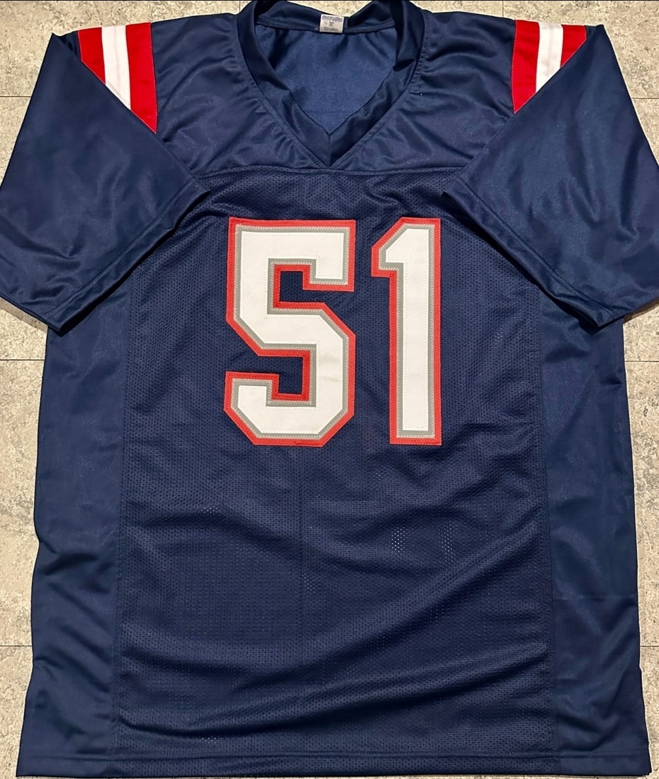 Jack Gibbens New England Patriots Autographed Custom Jersey JSA Hologram - 3