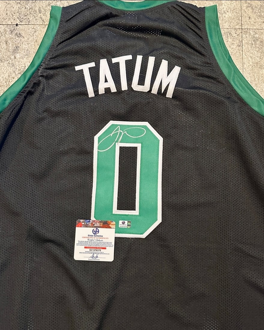 Jayson Tatum Boston Celtics Autographed Custom Basketball Jersey coa - 2