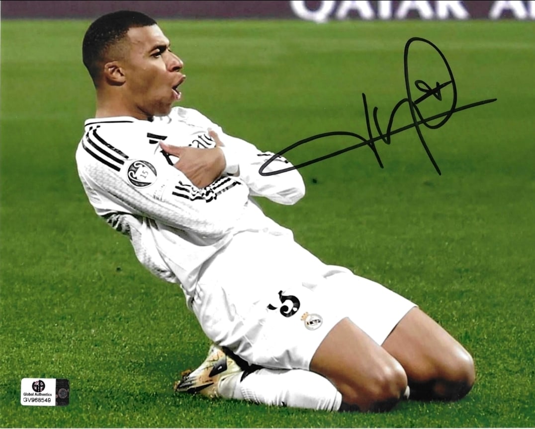 Kylian Mbappe Real Madrid Autographed 8x10 Photo coa