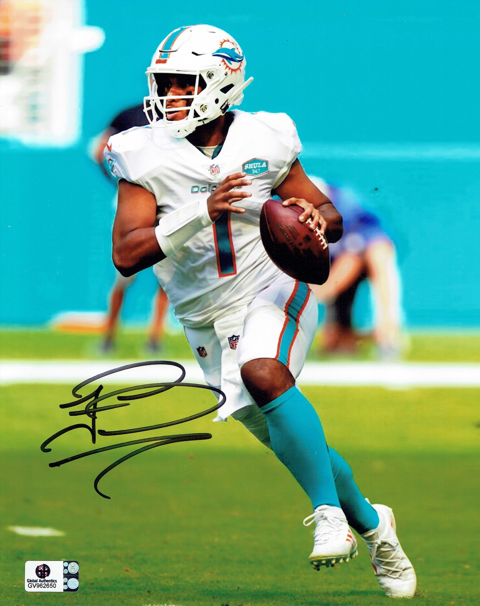 Tua Tagovailoa Miami Dolphins Autographed 8x10 Photo coa: Tua Tagovailoa Miami Dolphins Autographed 8x10 Photo GA coa - Autograph Location & coa # may vary