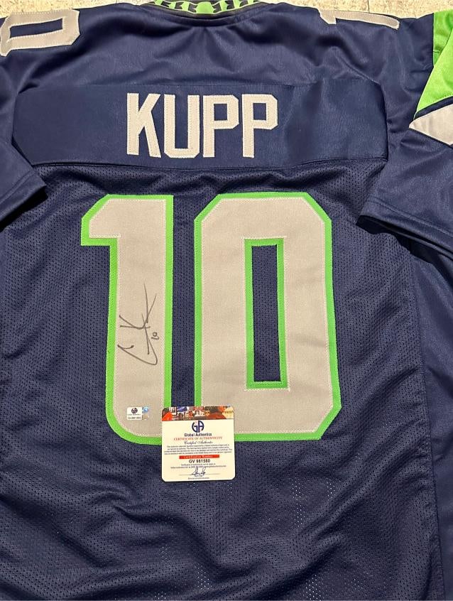 Cooper Kupp Seattle Seahawks Autographed Custom Football Jersey coa - 2