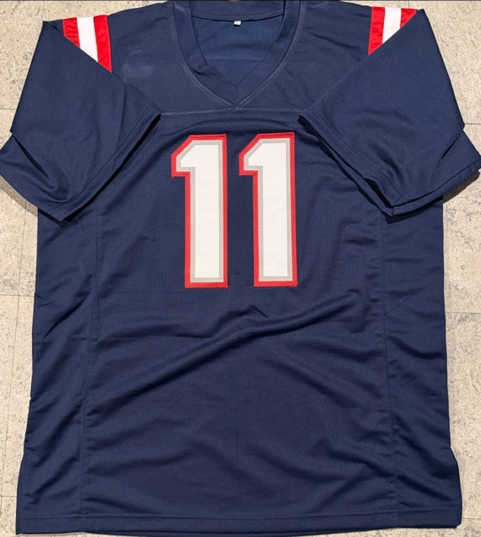 Julian Edelman New England Patriots Autographed Custom Football Jersey coa - 3