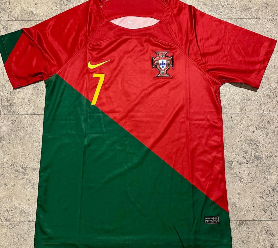Cristiano Ronaldo Portugal Autographed 2022 Nike FIFA WORLD CUP Home Soccer Jersey coa - 3