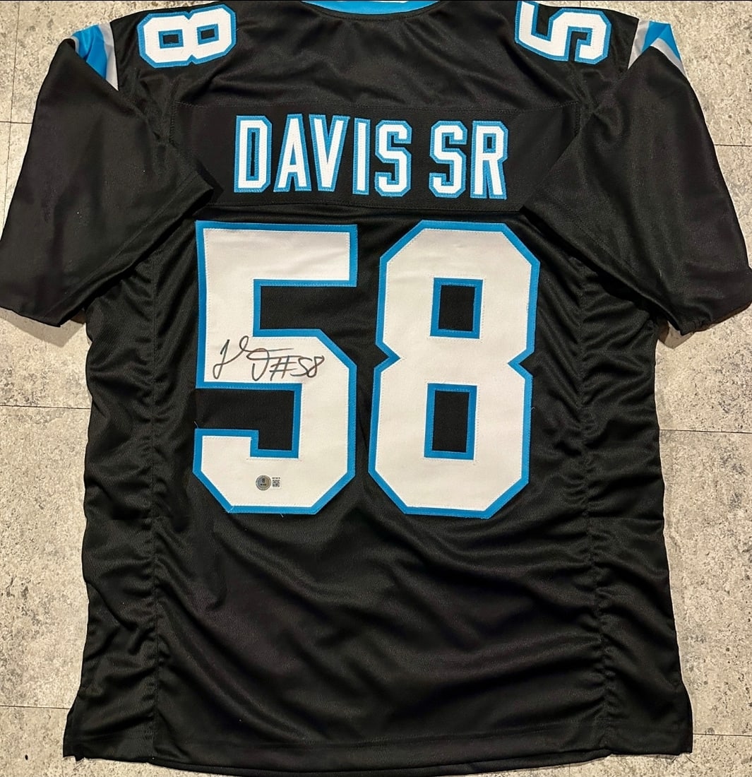 Thomas Davis Sr. Carolina Panthers Autographed Custom Football Jersey Beckett Hologram: Thomas Davis Sr. Carolina Panthers Autographed Custom Football Jersey Beckett QR HOLOGRAM (THERE IS NO COA CARDS WITH QR CODE HOLGRAMS - SCAN QR CODE WITH CAMERA TO VERIFY AUTHENTICITY) - Autograph