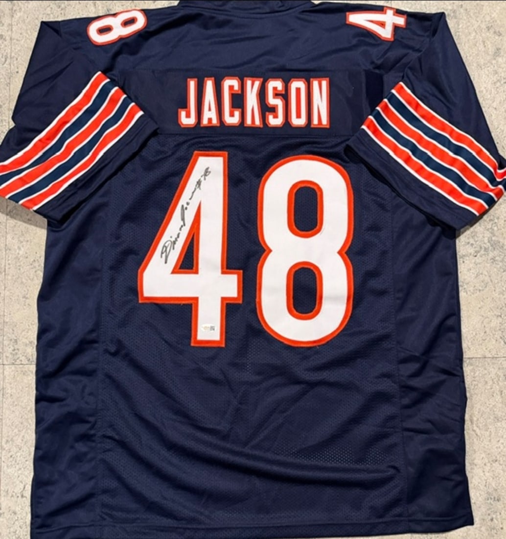D'Marco Jackson Chicago Bears Autographed Custom Football Style Jersey JSA Hologram