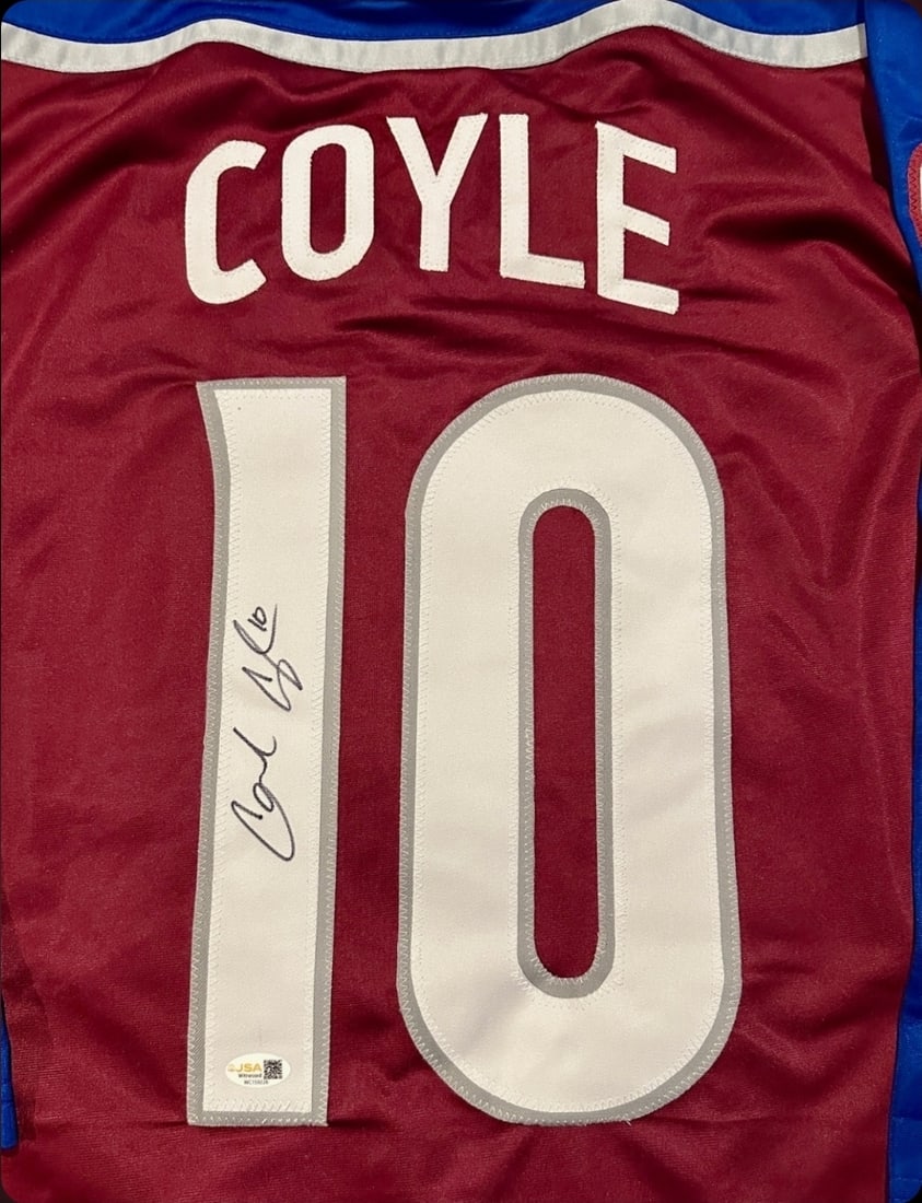 Charlie Coyle Colorado Avalanche Autographed Custom Hockey Jersey JSA coa - 2