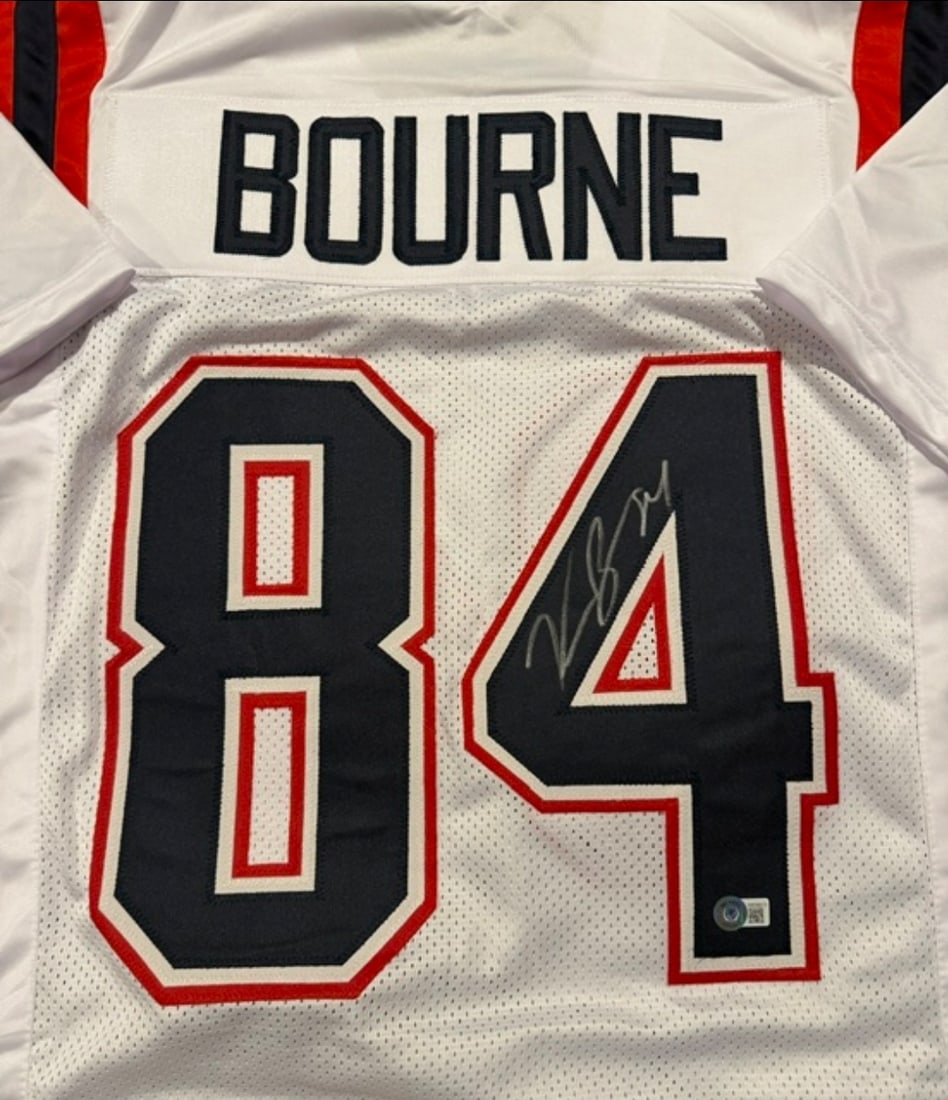 Kendrick Bourne New England Patriots Autographed Custom Football Jersey JSA Hologram - 2