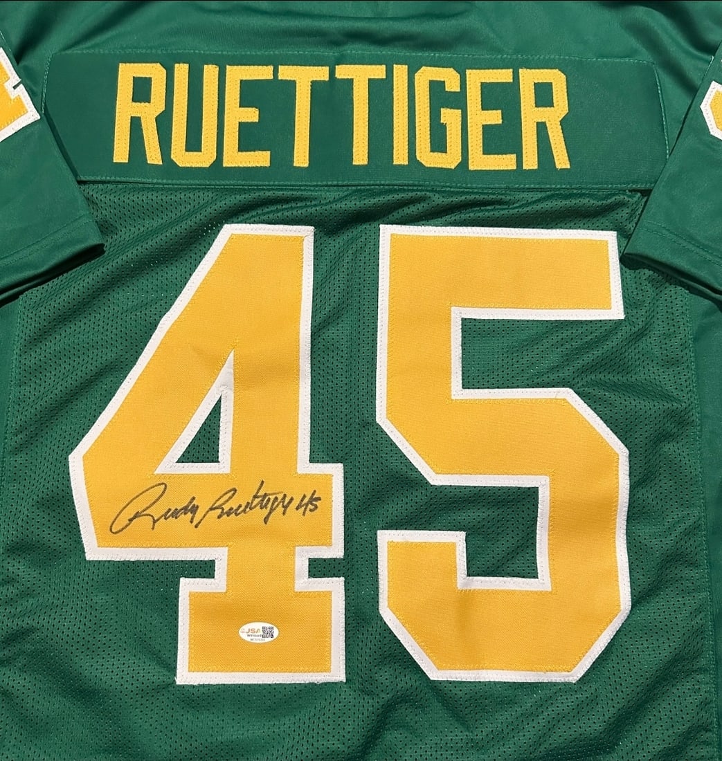 Rudy Ruettiger Notre Dame Fighting Irish Autographed Custom Football Jersey JSA Hologram - 2