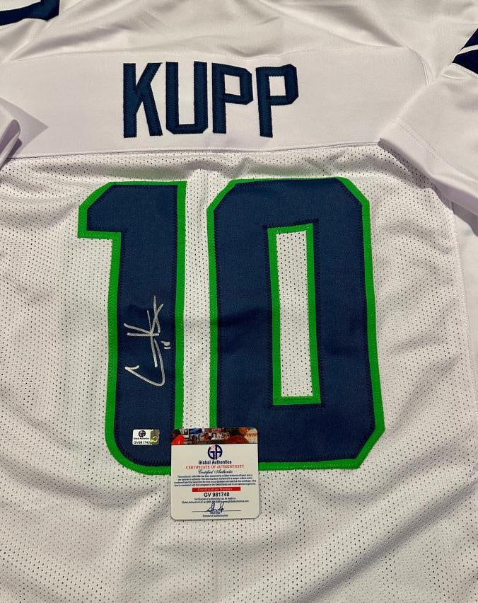 Cooper Kupp Seattle Seahawks Autographed Custom Football Jersey coa - 2