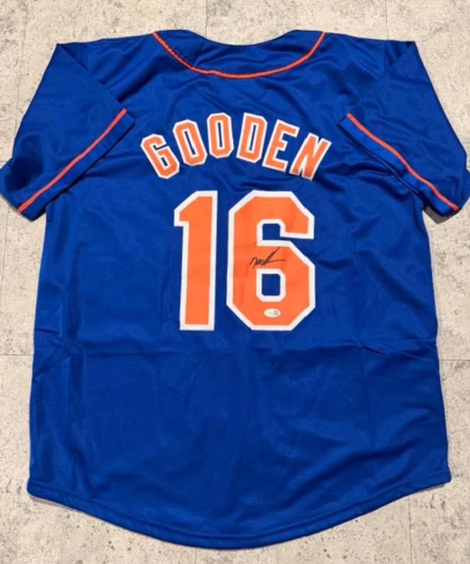 Dwight Gooden New York Mets Autographed Custom Baseball Style Jersey JSA Hologram: Dwight Gooden New York Mets Autographed Custom Baseball Style Jersey JSA Witnessed QR HOLOGRAM (THERE IS NO COA CARDS WITH QR CODE HOLGRAMS - SCAN QR CODE WITH CAMERA TO VERIFY AUTHENTICITY) -