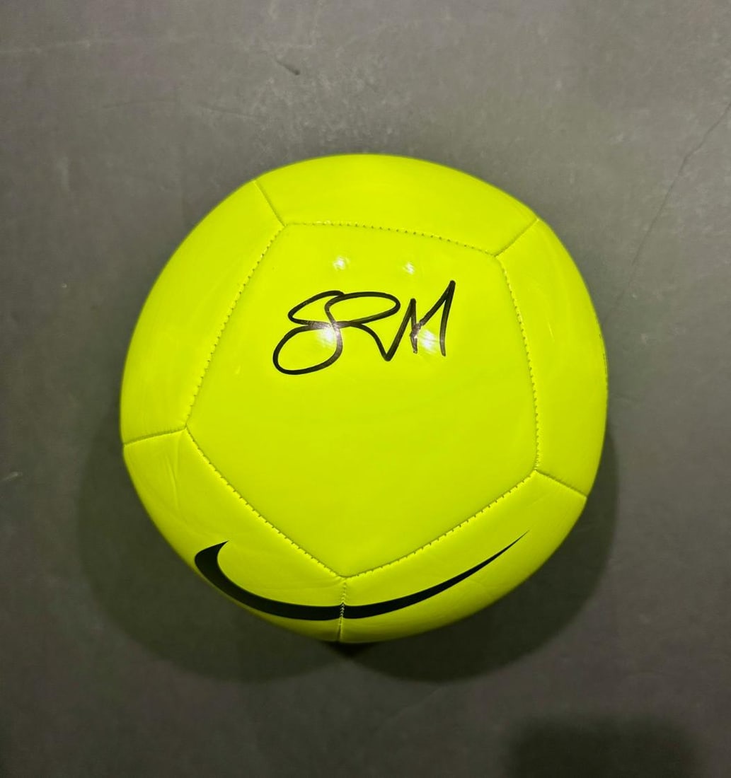 Erling Haaland Manchester City Autographed Nike Soccer Ball coa: Erling Haaland Manchester City Autographed Nike Soccer Ball GA coa - Autograph Location & coa # may vary