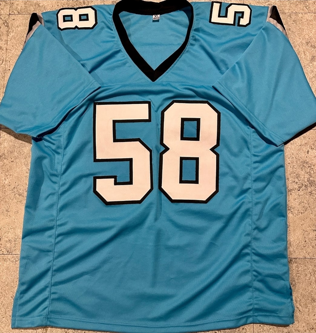 Thomas Davis Carolina Panthers Autographed Custom Football Jersey Beckett Hologram - 3