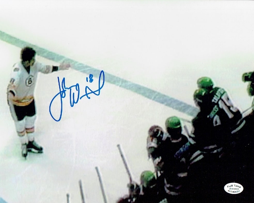 John Wensink Boston Bruins Autographed 8x10 Photo coa: John Wensink Boston Bruins Autographed 8x10 Photo Full Time Authentics coa - Autograph Location may vary