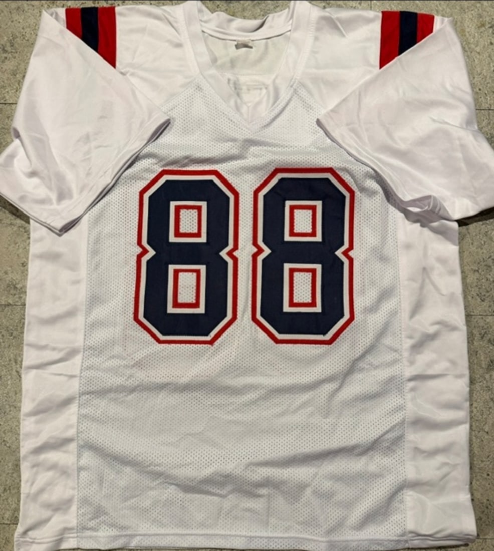 Mike Gesicki New England Patriots Autographed Custom Football Jersey JSA Hologram - 3