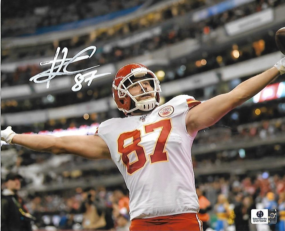Travis Kelce Kansas City Chiefs Autographed 8x10 Photo coa: Travis Kelce Kansas City Chiefs Autographed 8x10 Photo w/GA coa- Autograph Location & coa # may vary
