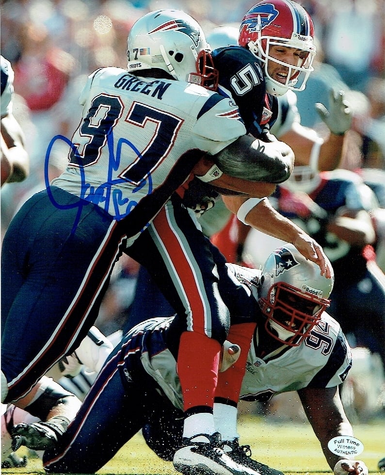 Jarvis Green New England Patriots Autographed 8x10 Photo coa: Jarvis Green New England Patriots Autographed 8x10 Photo Full Time coa - Autograph Location may vary