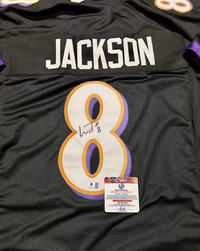 Lamar Jackson Baltimore Ravens Autographed Custom Football Jersey coa - 2