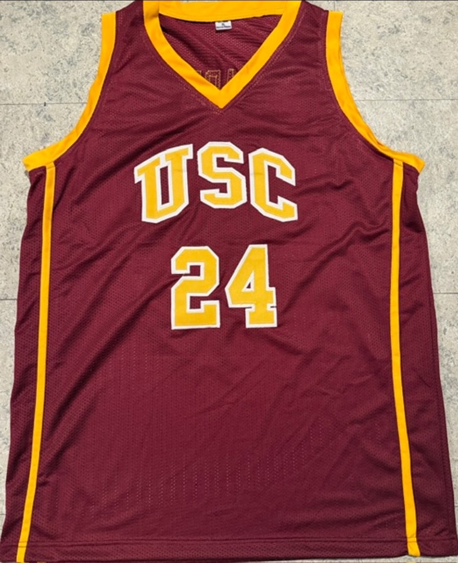 Brian Scalabrine USC Trojans Autographed & Ins Custom Basketball Jersey JSA Hologram - 3