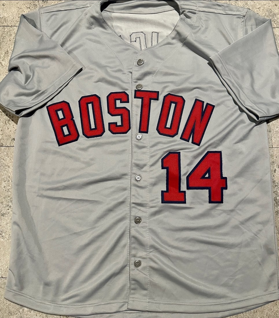 Jim Rice Boston Red Sox Autographed & Insc. Custom Baseball Jersey JSA Hologram - 3
