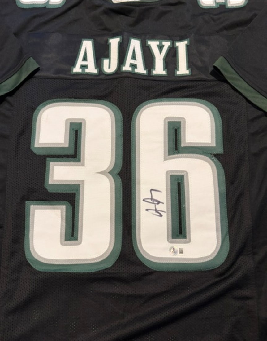 Jay Ajayi Philadelphia Eagles Autographed Custom Football Jersey Beckett Hologram - 2