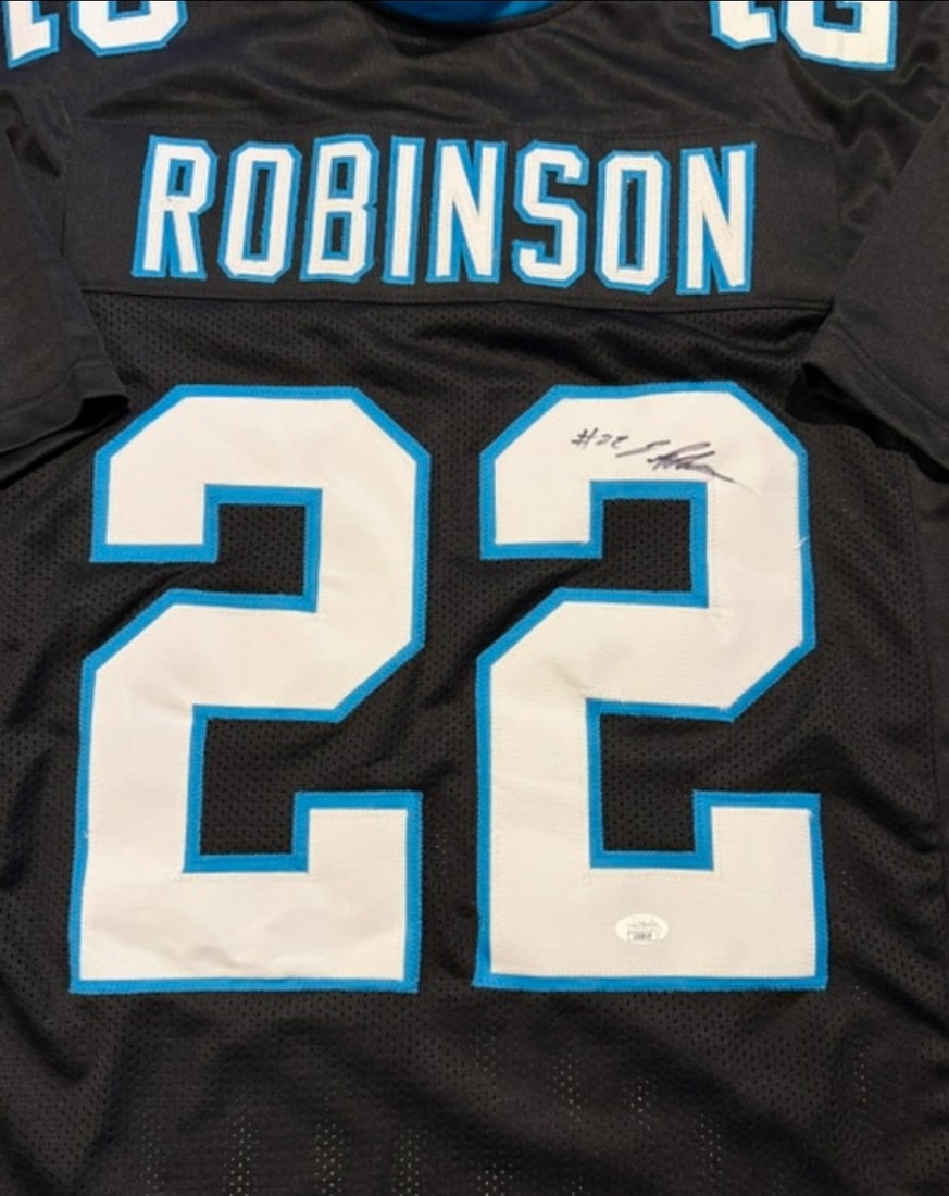 Jammie Robinson Carolina Panthers Autographed Custom Football Style Jersey JSA Sticker Only - 2