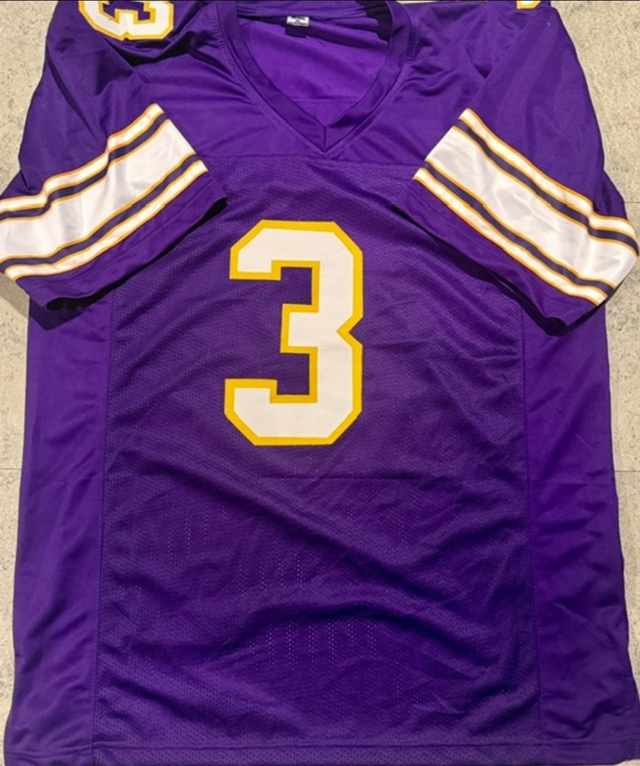 Jordan Addison Minnesota Vikings Autographed Custom Football Jersey Beckett Hologram - 3