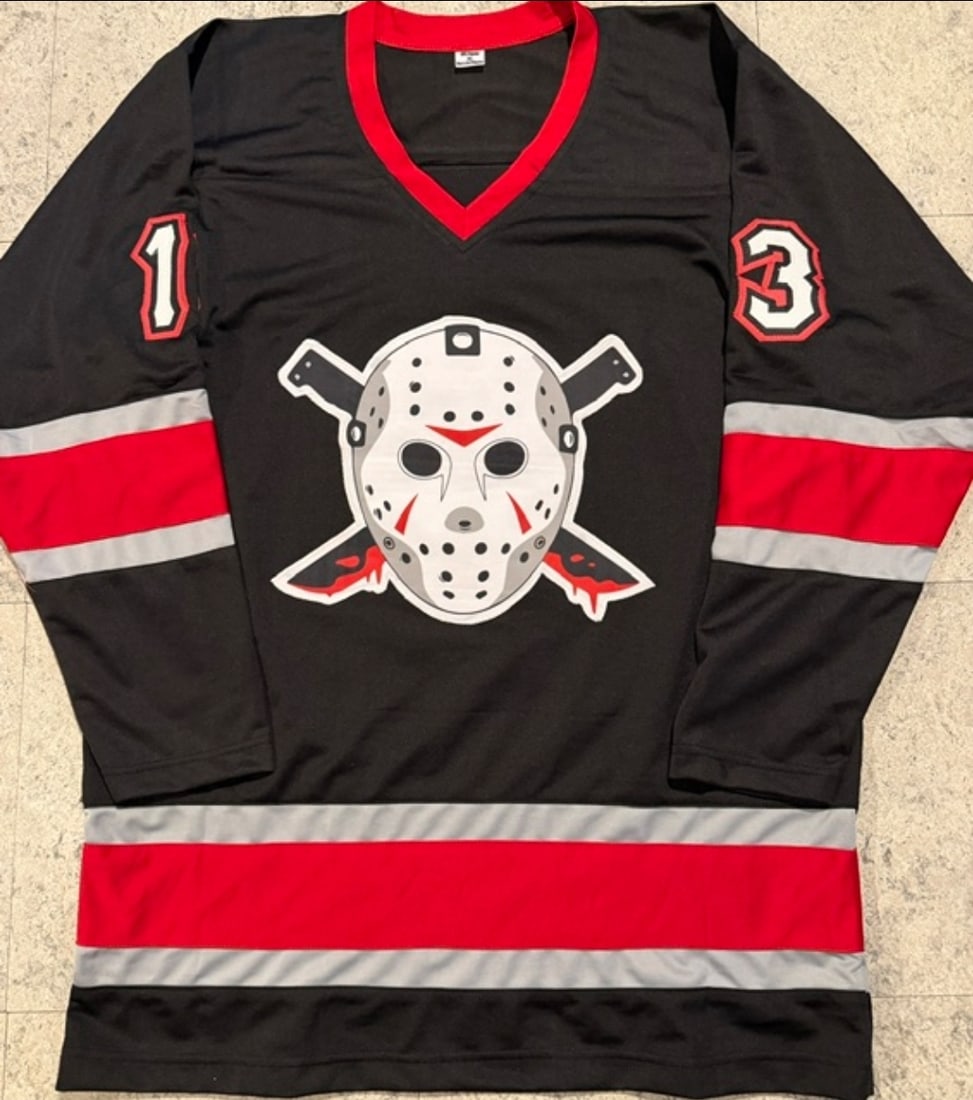 Ari Lehman Friday the 13th Autographed & Inscribed Custom Hockey Jersey JSA Hologram - 3