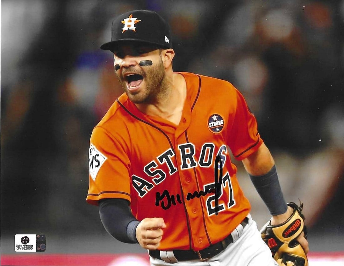 Jose Altuve Houston Astros Autographed 8x10 Photo coa: Jose Altuve Houston Astros Autographed 8x10 Photo GA coa - Autograph Location & coa # may vary