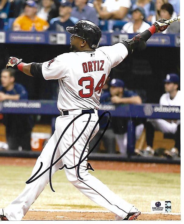 David Ortiz Boston Red Sox Autographed 8x10 Photo coa: David Ortiz Boston Red Sox Autographed 8x10 Photo GA coa - Autograph Location & coa # may vary