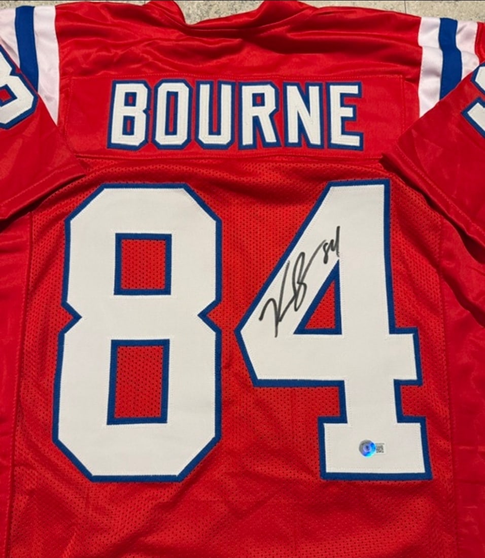 Kendrick Bourne New England Patriots Autographed Custom Football Jersey JSA Hologram - 2