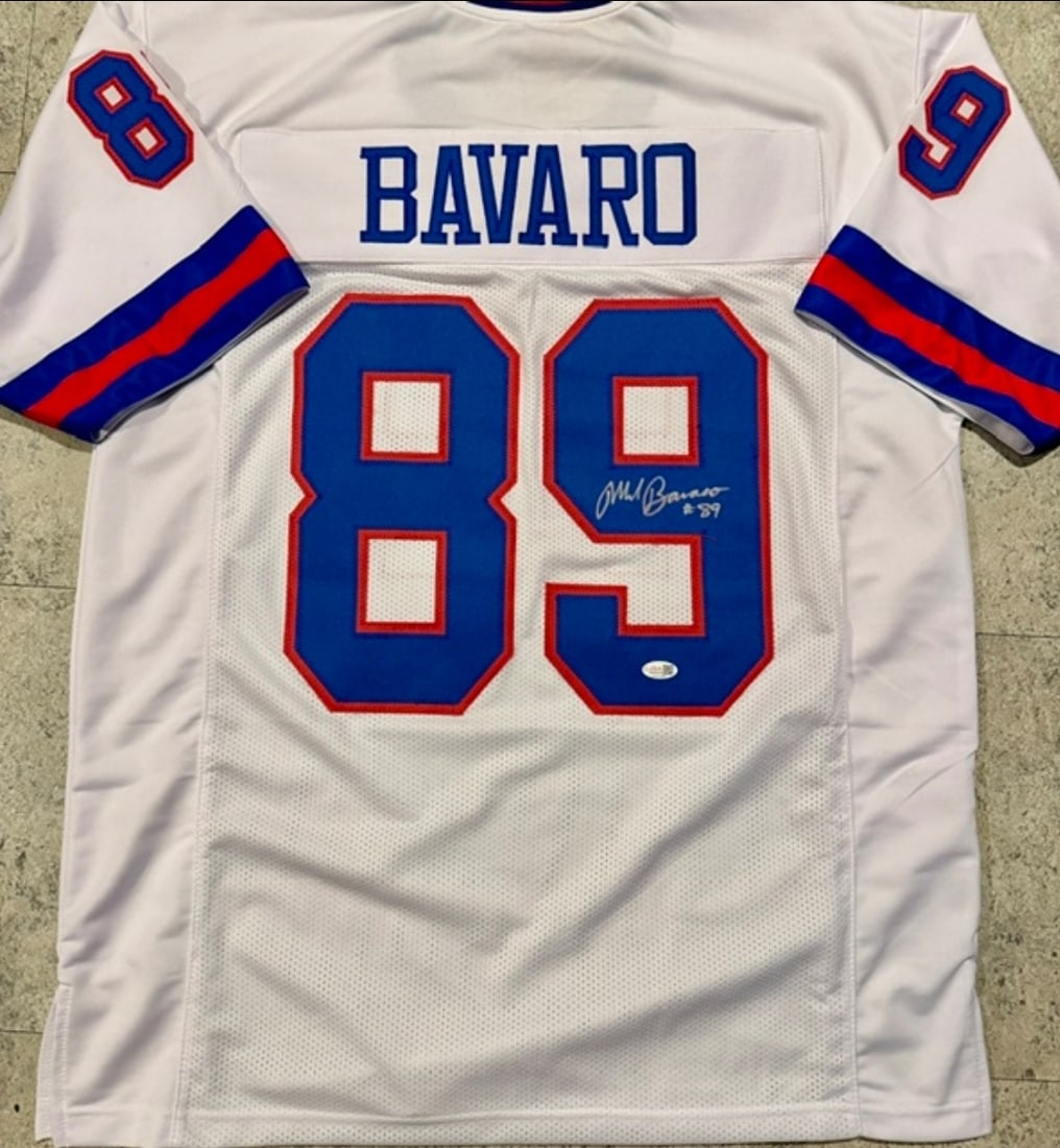 Mark Bavaro New York Giants Autographed Custom Football Jersey JSA Hologram: Mark Bavaro New York Giants Autographed Custom Football Jersey JSA Witnessed QR HOLOGRAM (THERE IS NO COA CARDS WITH QR CODE HOLGRAMS - SCAN QR CODE WITH CAMERA TO VERIFY AUTHENTICITY) - Autograph