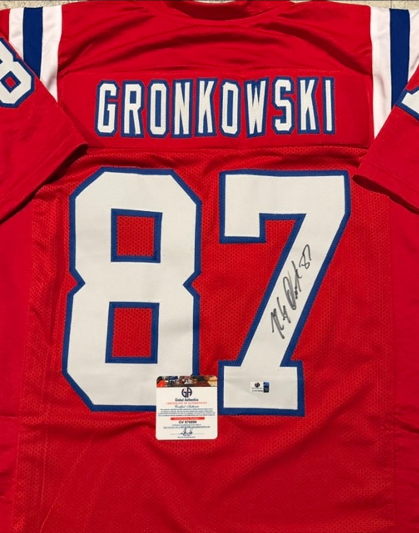 Rob Gronkowski New England Patriots Autographed Custom Football Jersey coa - 2