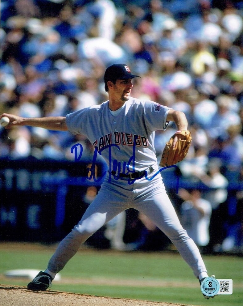 Bob Tewksbury San Diego Padres Autographed 8x10 Photo Beckett Hologram: Bob Tewksbury San Diego Padres Autographed 8x10 Photo Beckett QR Hologram (THERE IS NO COA CARDS WITH QR CODE HOLGRAMS - SCAN QR CODE WITH CAMERA TO VERIFY AUTHENTICITY) - Autograph Location & coa #
