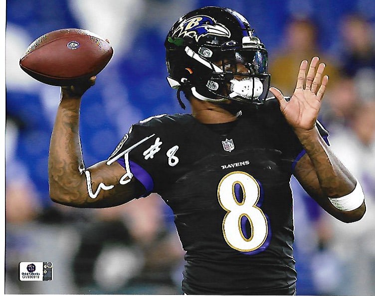 Lamar Jackson Baltimore Ravens Autographed 8x10 Photo coa: Lamar Jackson Baltimore Ravens Autographed 8x10 Photo GA coa - Autograph Location & coa # may vary