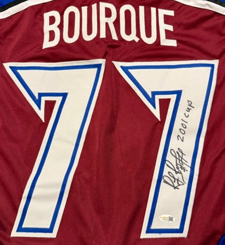 Ray Bourque Colorado Avalanche Autographed & Insc Custom Hockey Jersey JSA Hologram - 2