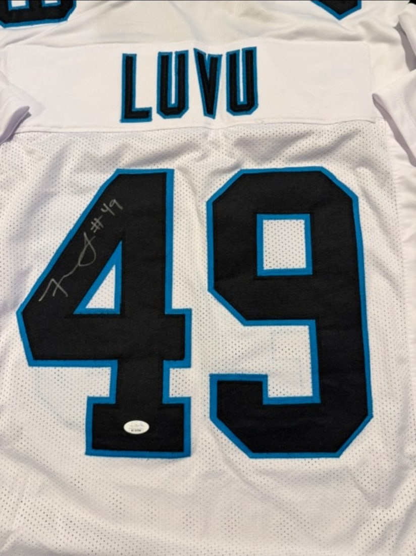 Frankie Luvu Carolina Panthers Autographed Custom Football Style Jersey JSA Sticker Only - 2