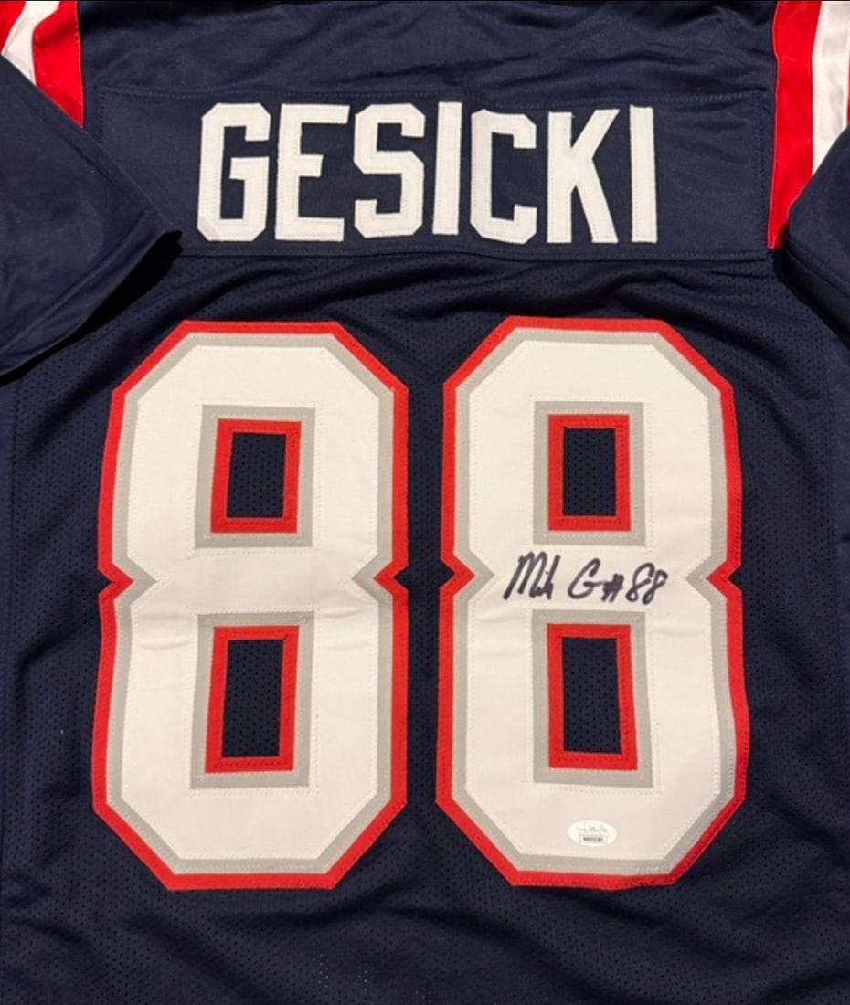 Mike Gesicki New England Patriots Autographed Custom Football Jersey JSA Sticker ONLY - 2