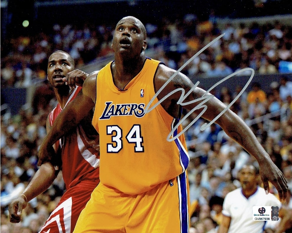 Shaquille O'Neal Los Angeles Lakers Autographed 8x10 Photo coa: Shaquille O'Neal Los Angeles Lakers Autographed 8x10 Photo GA coa