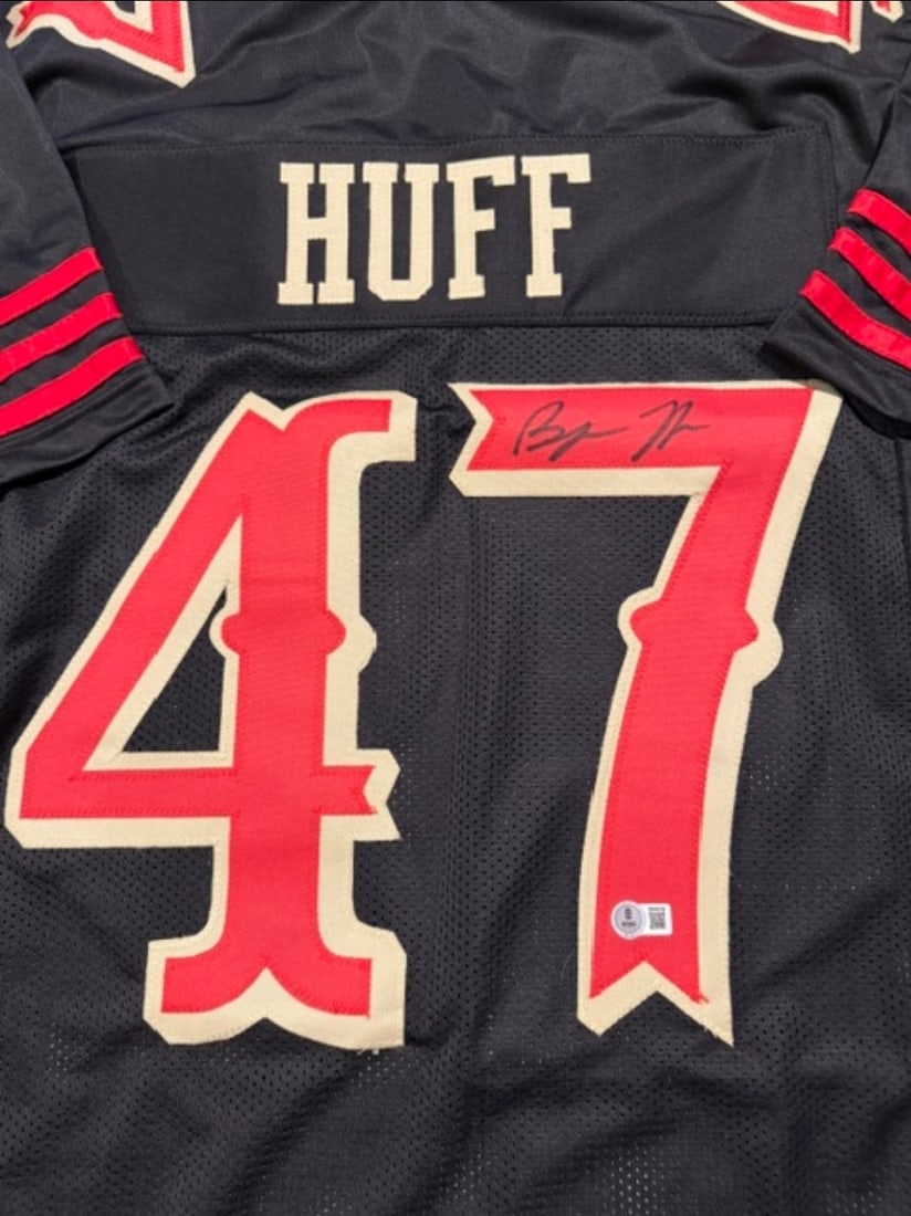 Bryce Huff San Francisco 49ers Autographed Custom Football Jersey JSA Hologram - 2