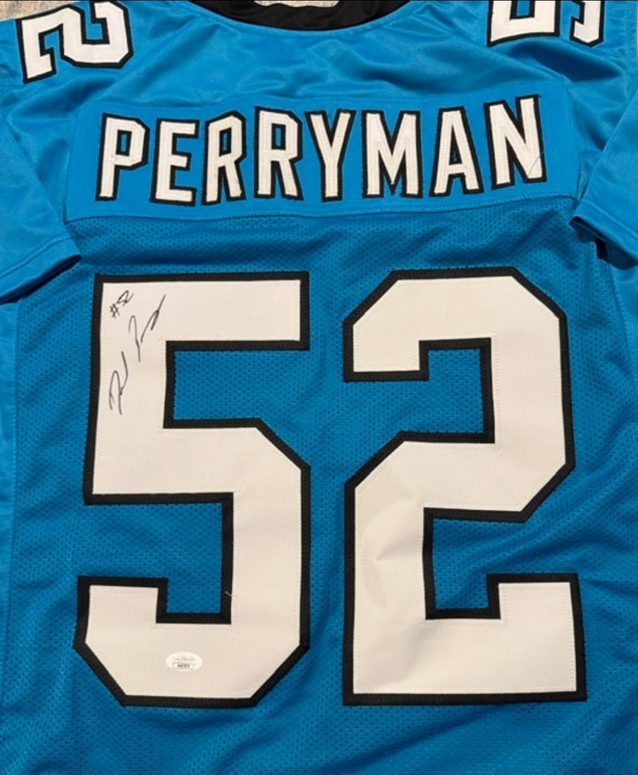 Denzel Perryman Carolina Panthers Autographed Custom Football Style Jersey JSA Sticker Only - 2