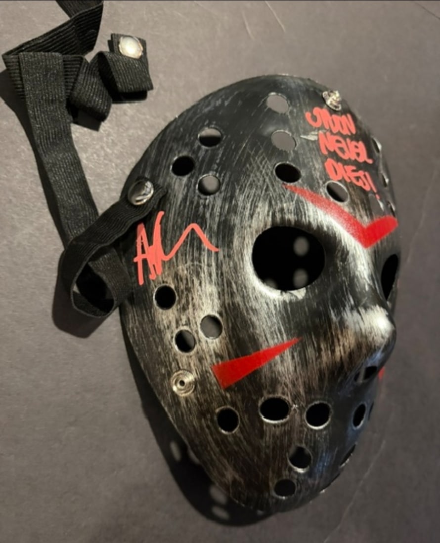 Ari Lehman JASON Friday the 13th Autographed & Inscribed Black Mask JSA HOLOGRAM - 2