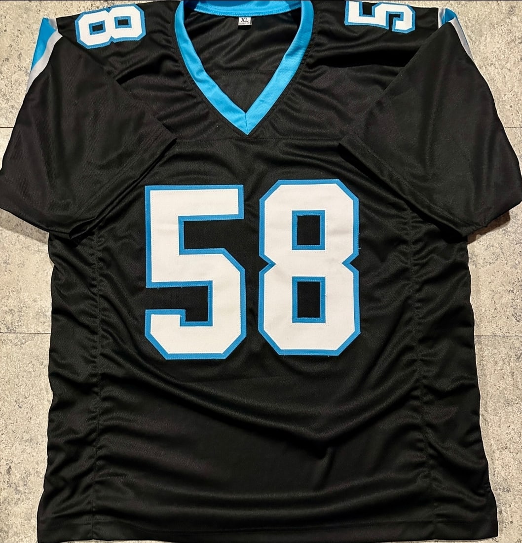 Thomas Davis Sr. Carolina Panthers Autographed Custom Football Jersey Beckett Hologram - 3