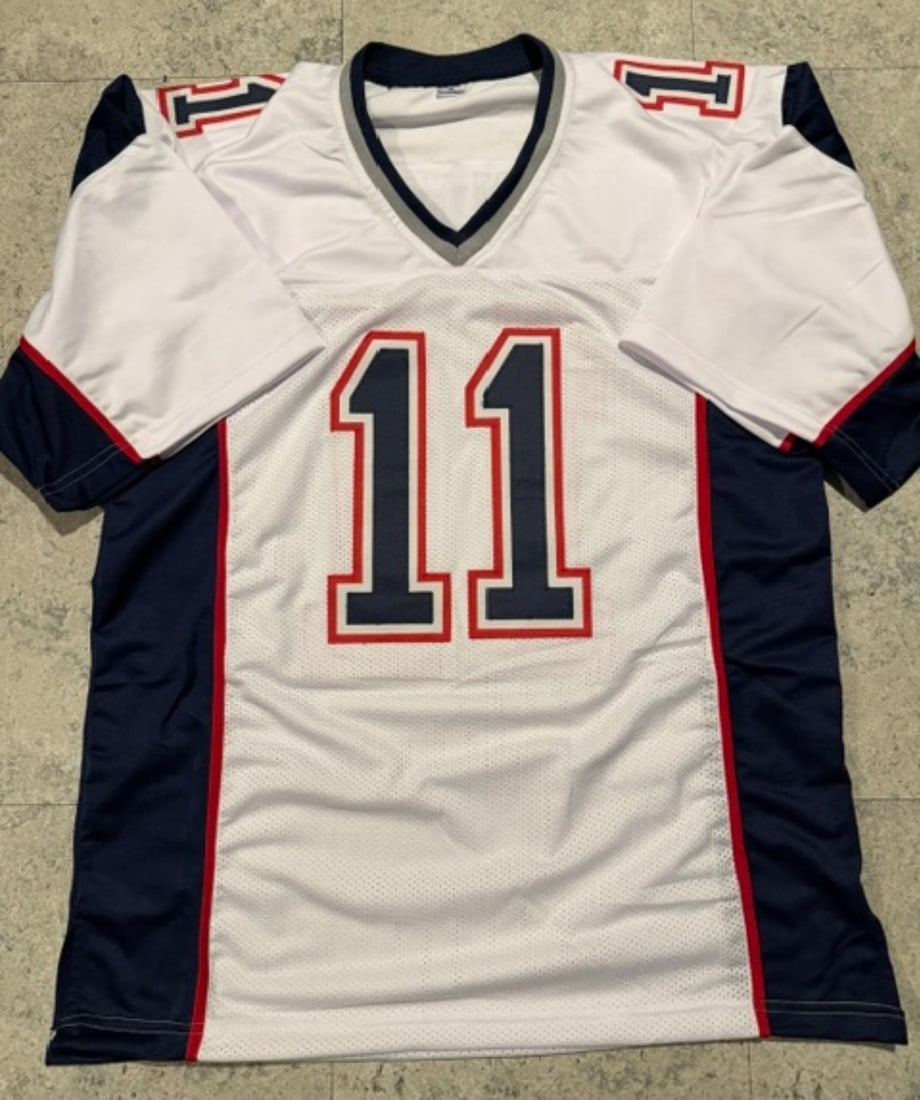 Julian Edelman New England Patriots Autographed Custom Football Jersey coa - 3
