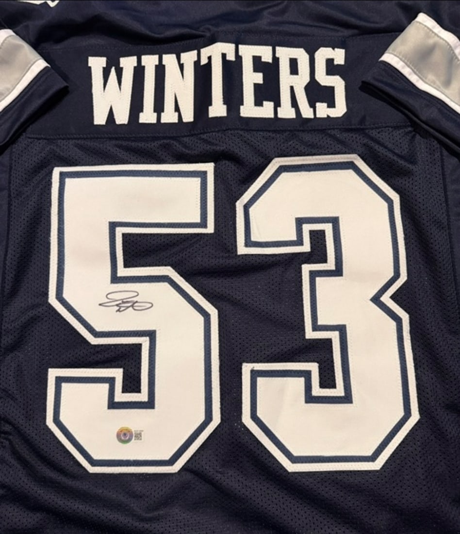 Dee Winters Dallas Cowboys Autographed Custom Football Jersey Beckett Hologram - 2