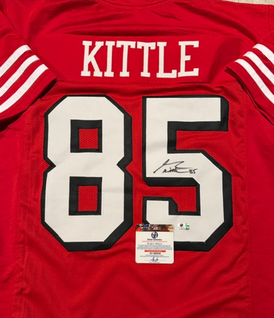 George Kittle San Francisco 49ers Autographed Custom Football Jersey coa - 2