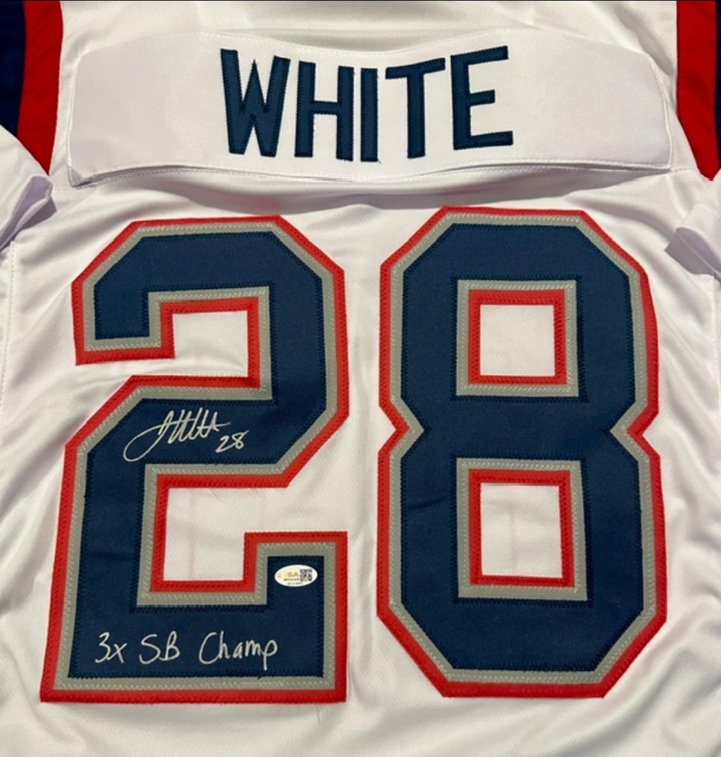 James White New England Patriots Autographed & Inscr Custom Football Jersey JSA HOLOGRAM - 2