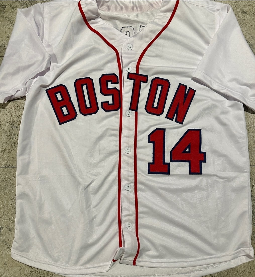 Jim Rice Boston Red Sox Autographed & Insc. Custom Baseball Jersey JSA Hologram - 3