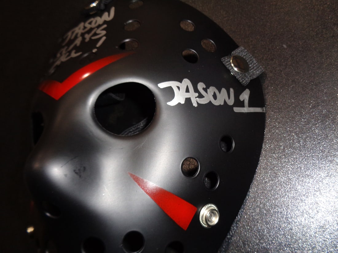 Ari Lehman JASON Friday the 13th Autographed & Inscribed Black Mask JSA coa - 3