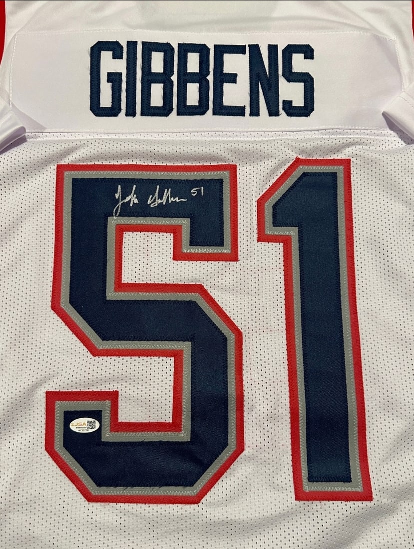 Jack Gibbens New England Patriots Autographed Custom Jersey JSA Hologram - 2