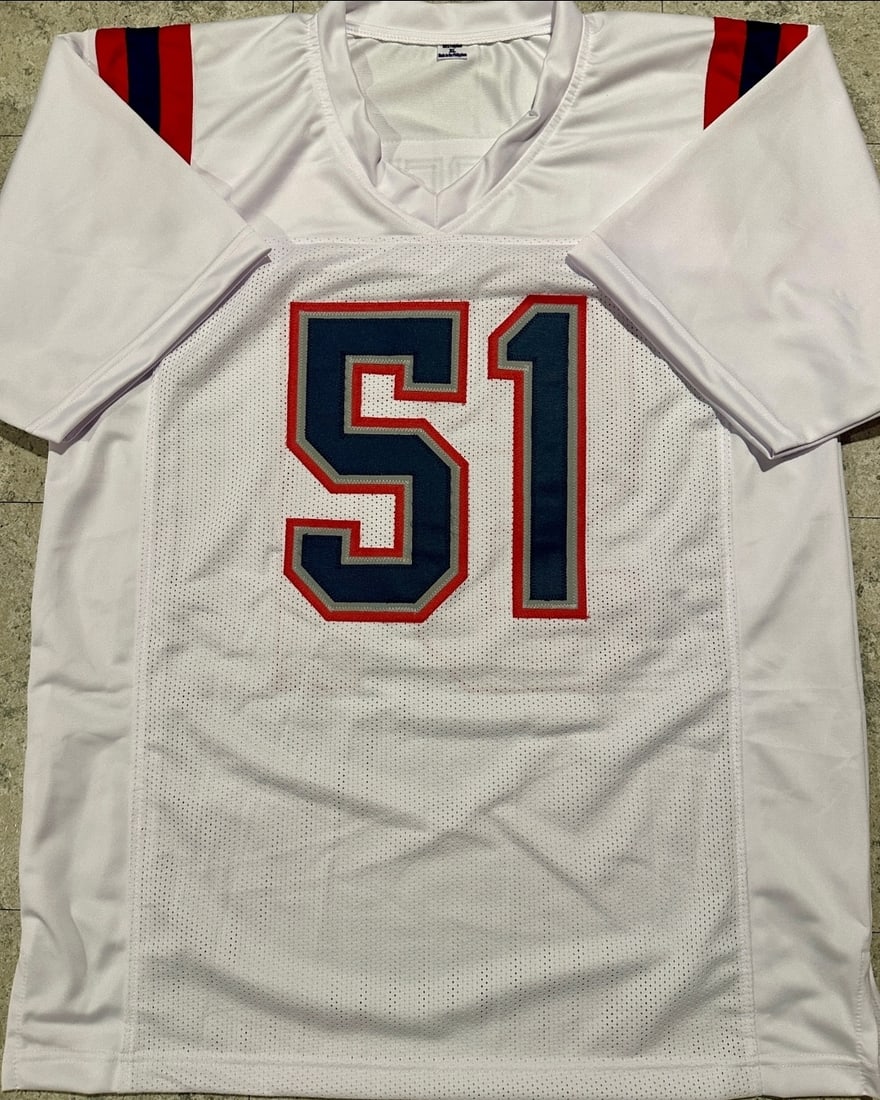 Jack Gibbens New England Patriots Autographed Custom Jersey JSA Hologram - 3
